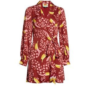 Farm Rio‎ Toucanissimo Long Sleeve Wrap Dress-NWT